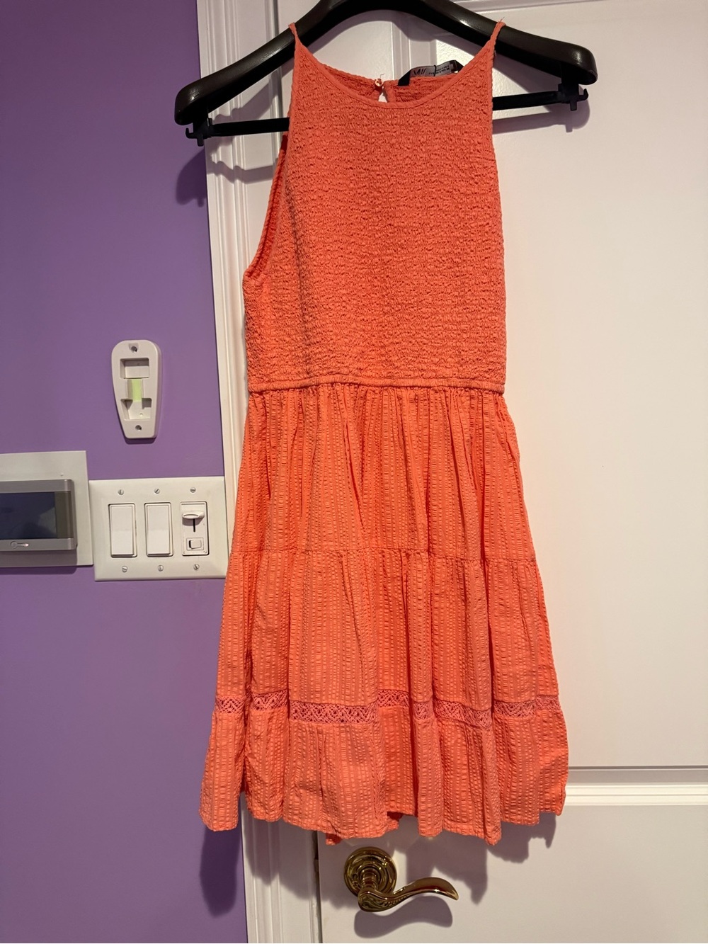 Zara high neck orange dress